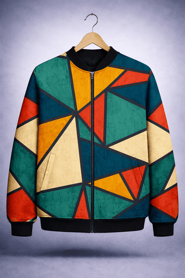 TheFleek Geometric Spectrum Zip-Up Jacket