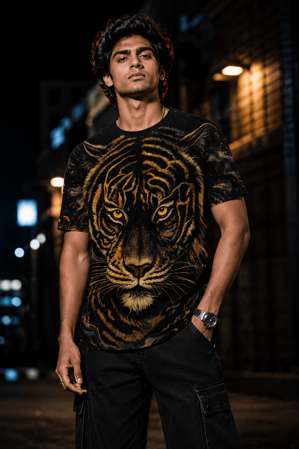 TheFleek Midnight Monarch Tiger Regular T-Shirt