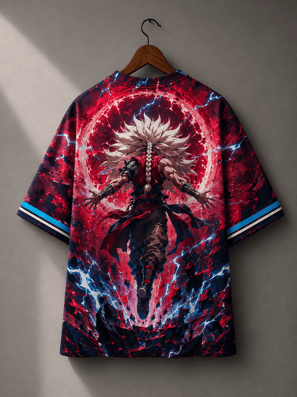 Red Blue Anime Oversized Tshirt
