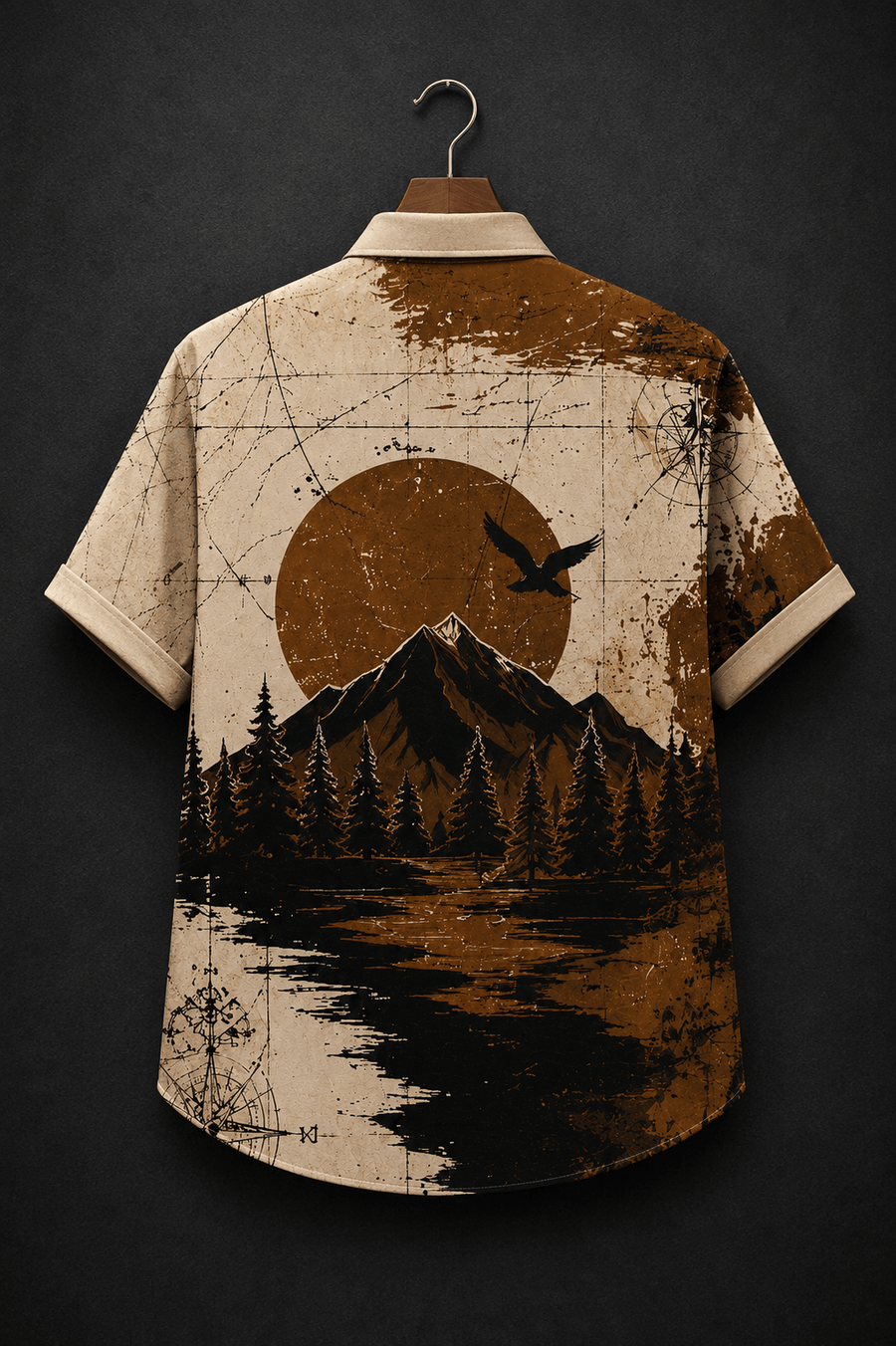 TheFleek Rustic Compass Cuban Shirt
