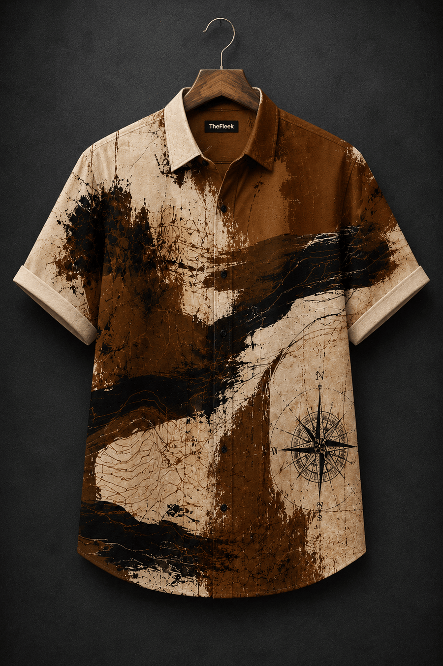 TheFleek Rustic Compass Cuban Shirt