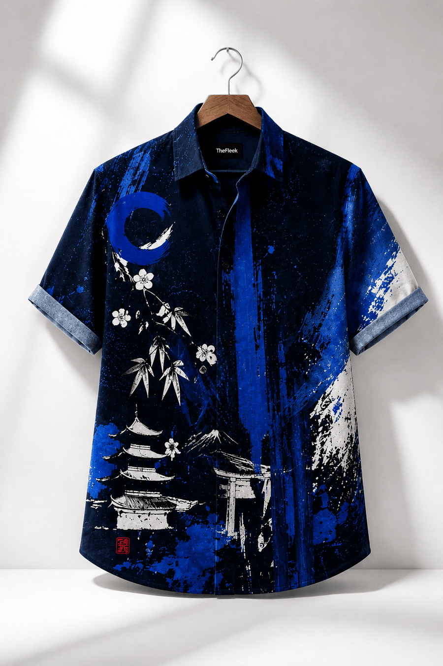 TheFleek Sapphire Enso Cuban Shirt