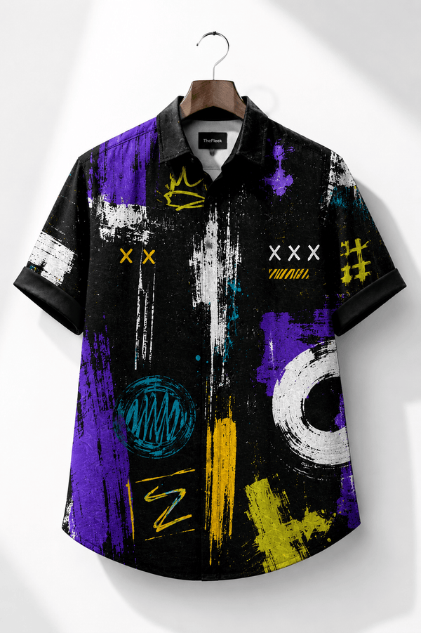 TheFleek Cyber Splash Cuban Shirt