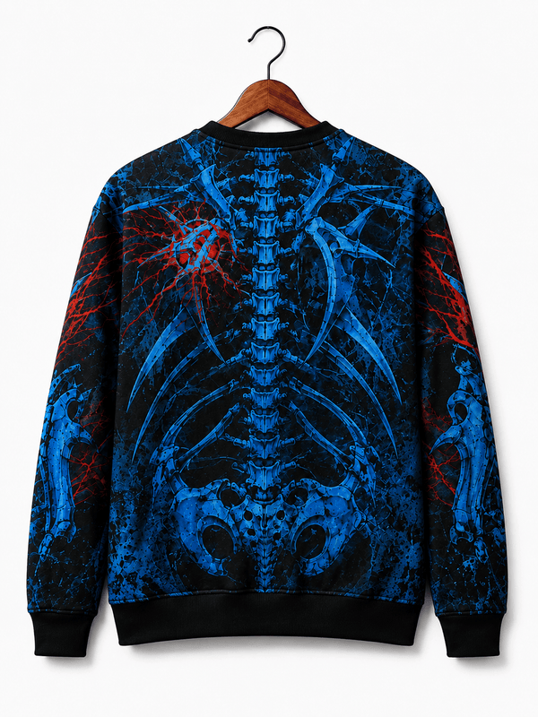 Blue Skeleton Printed Sweatshirt