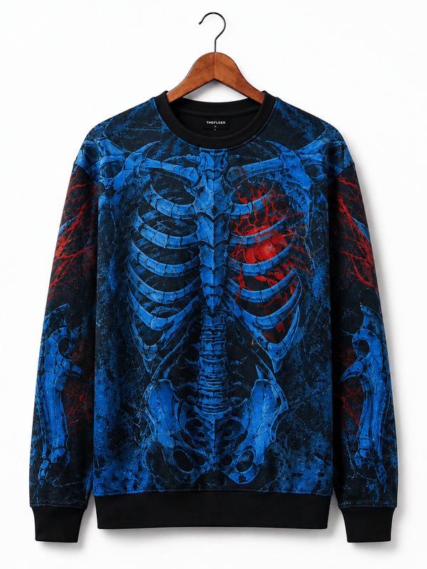 TheFleek Blue Skeleton Printed Sweatshirt