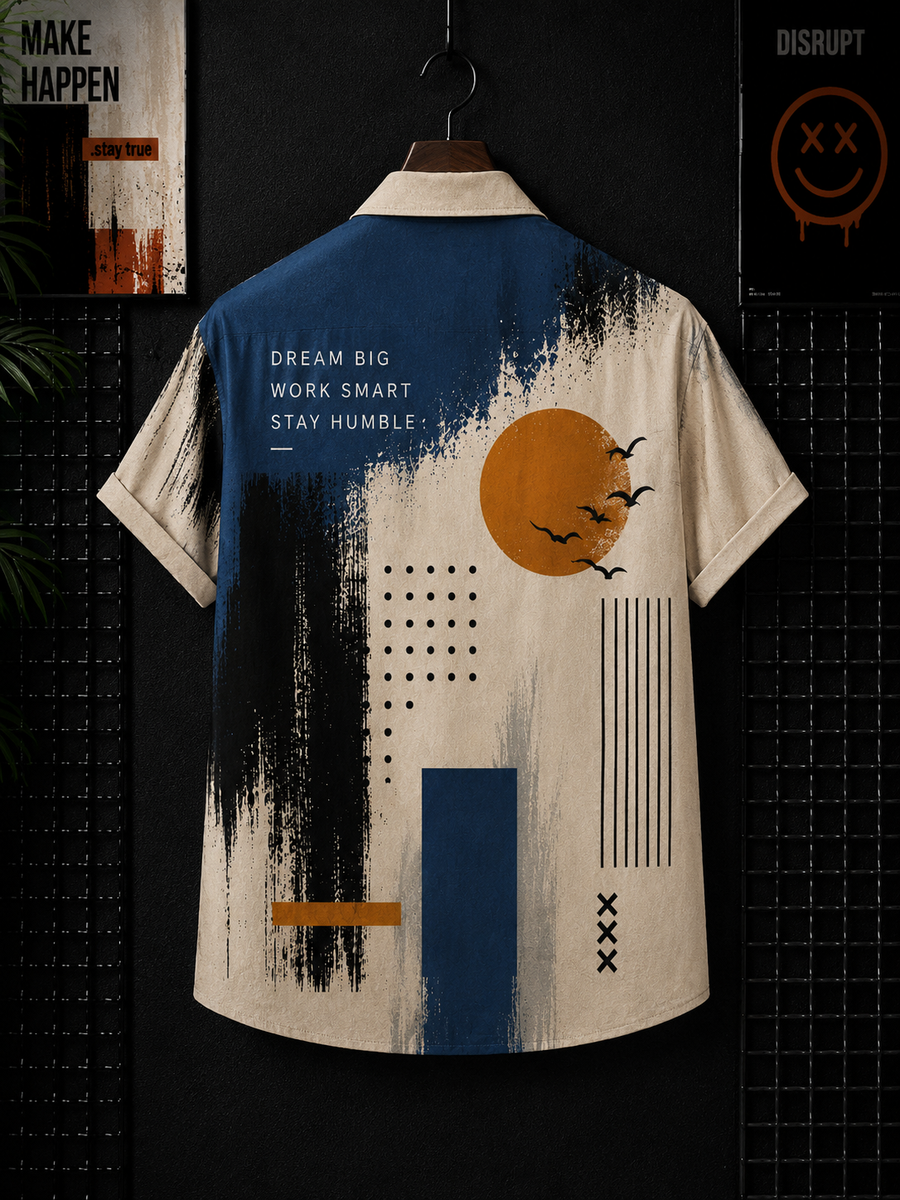 Coastal Drift Printed Cuban shirt
