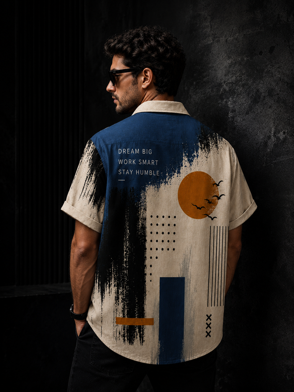Coastal Drift Printed Cuban shirt