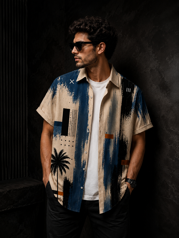 Coastal Drift Printed Cuban shirt