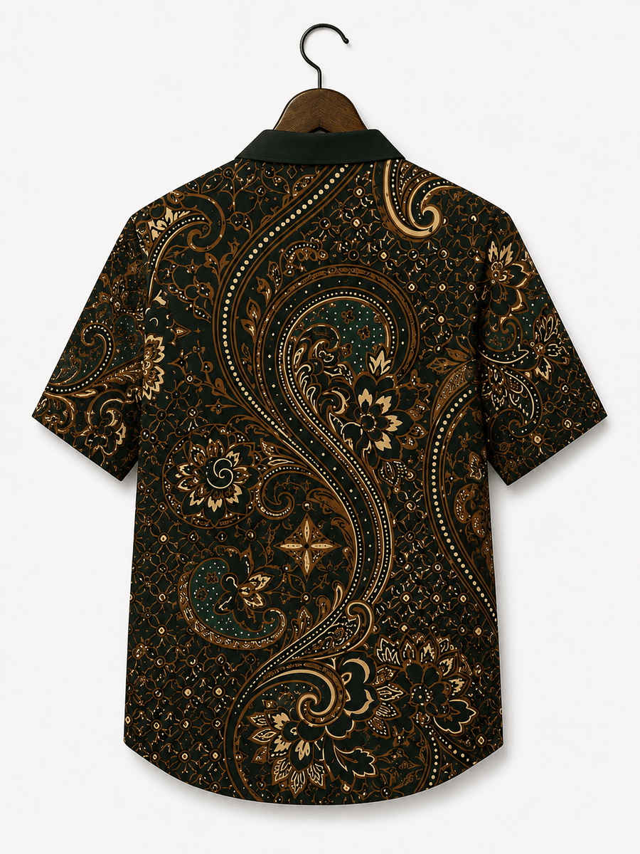 TheFleek Emerald Royale Paisley Cuban Shirt