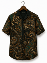 Emerald Royale Paisley Cuban Shirt