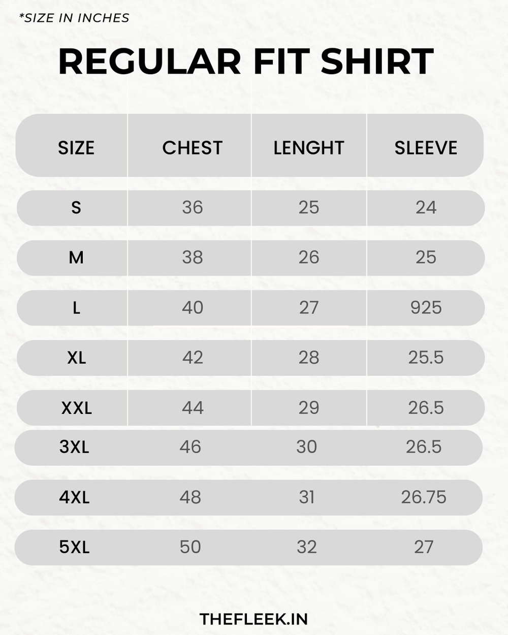 Size chart
