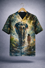 Forest Passage Elephant Art Cuban Shirt