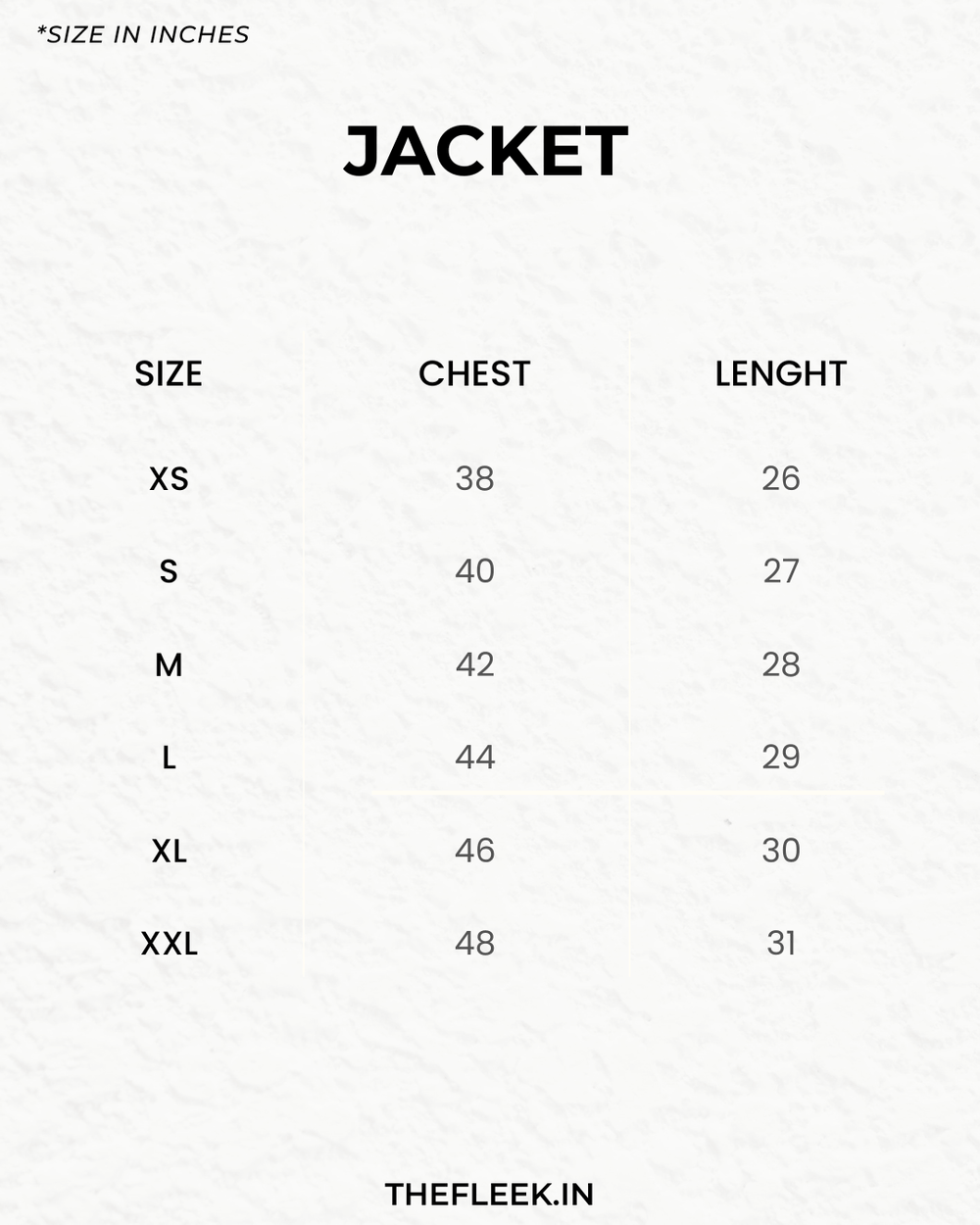 Size chart