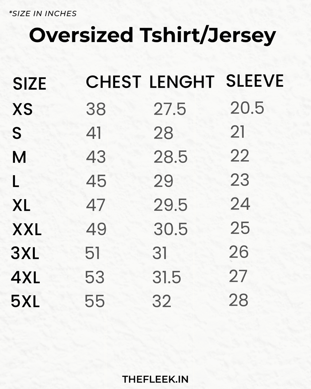 Size chart