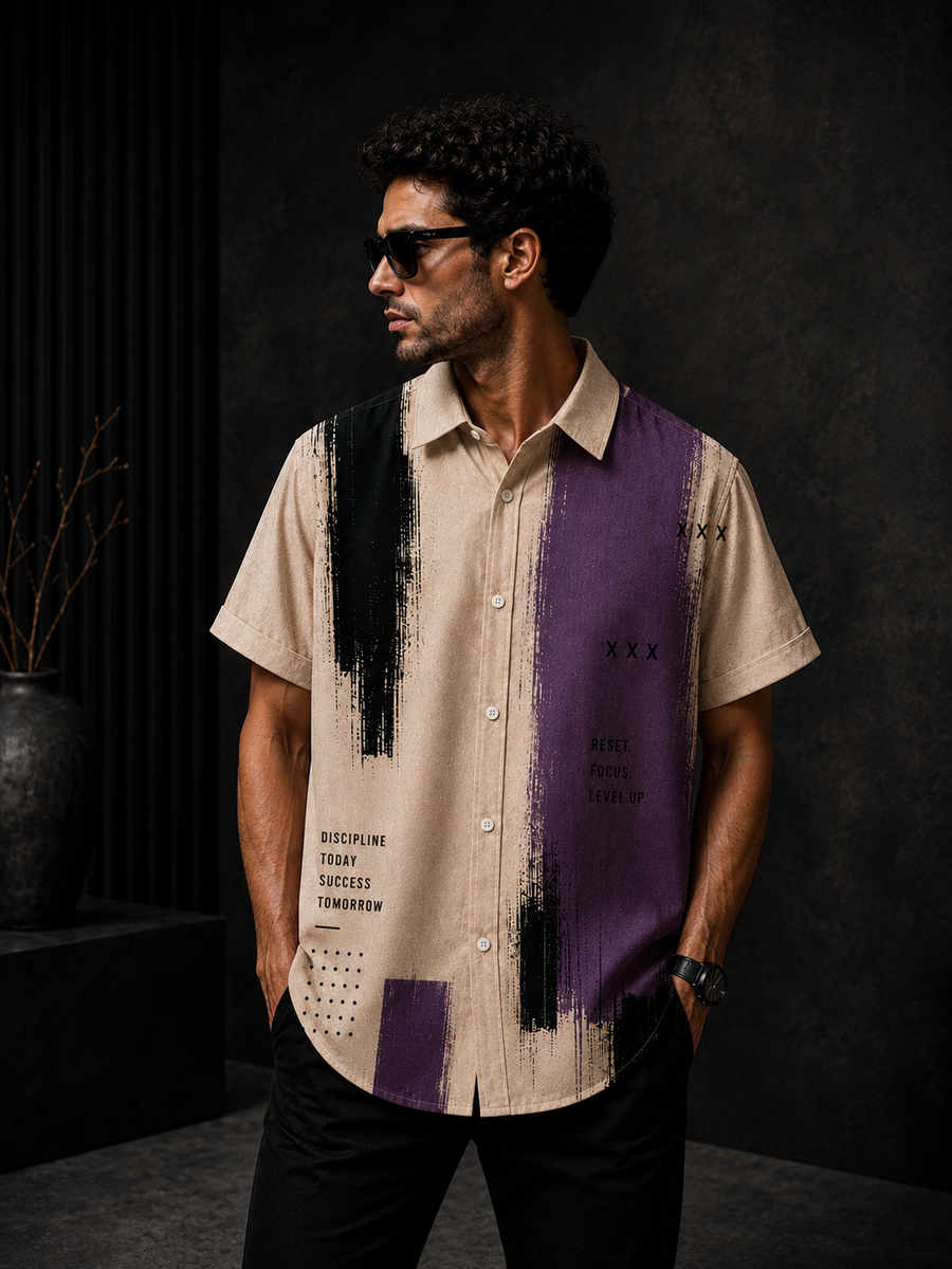 Level Up Printed Cuban shirt