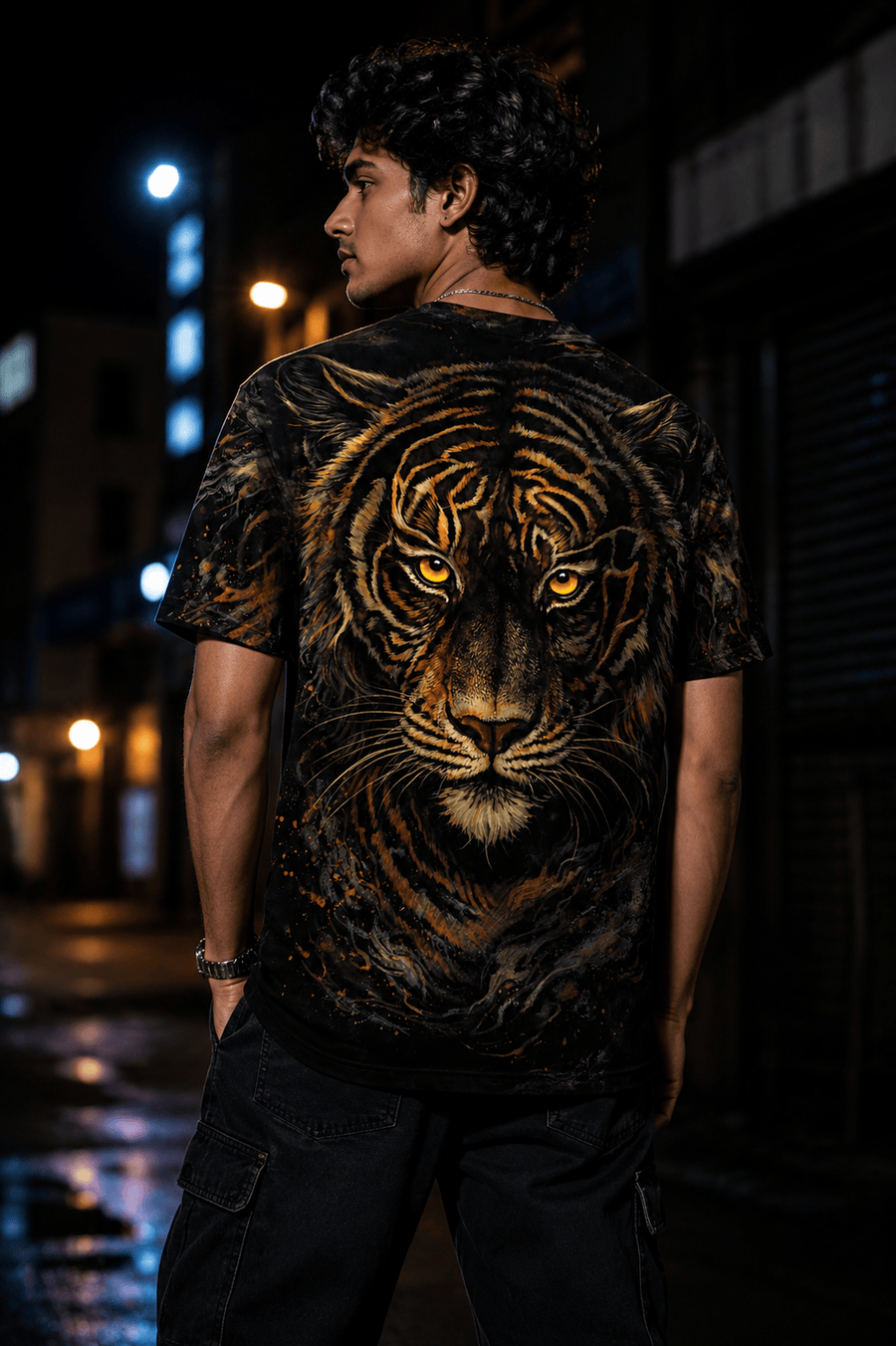 TheFleek Midnight Monarch Tiger Regular T-Shirt