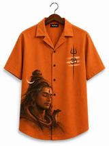 Orange Mahadev Cuban Shirt