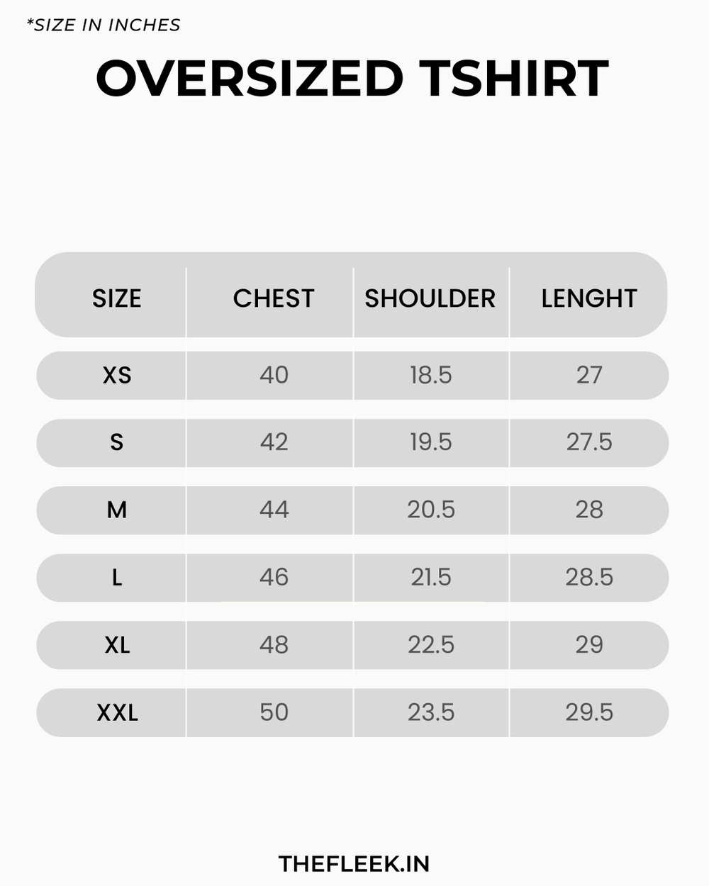 Size chart