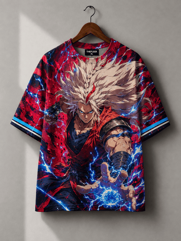 TheFleek Red Blue Anime Graphic Jersey