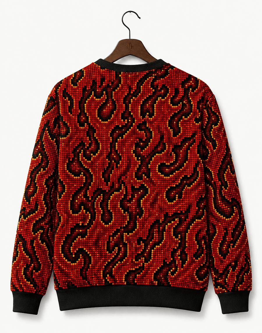 TheFleek Red Flame Sweatshirt