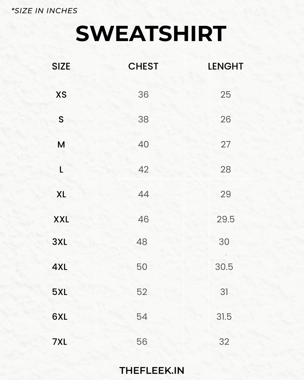 Size chart