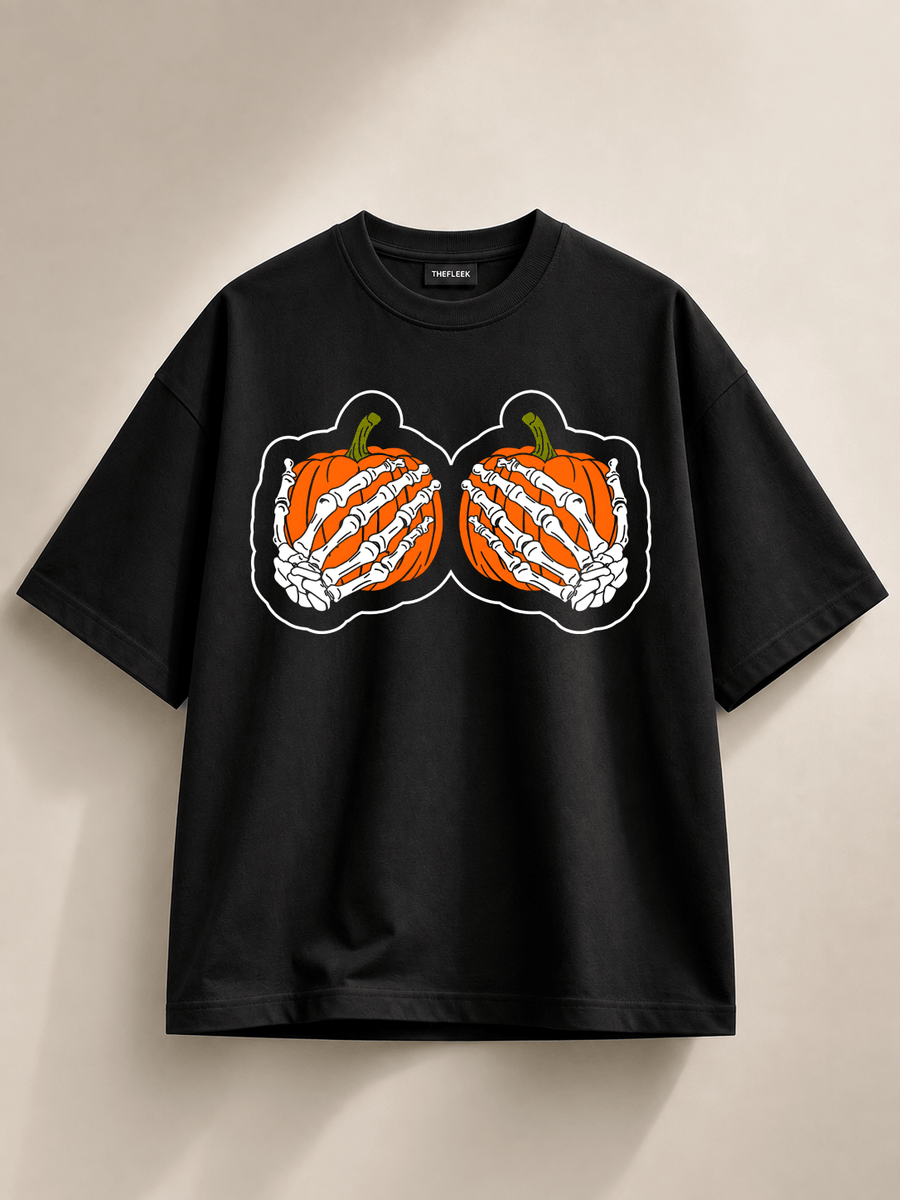 TheFleek Spooky Pumpkin Oversized T-Shirt