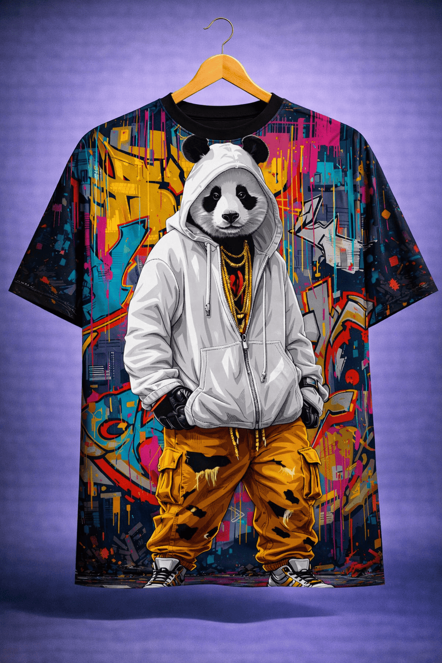 TheFleek Urban Panda Street Art Regular T-Shirt