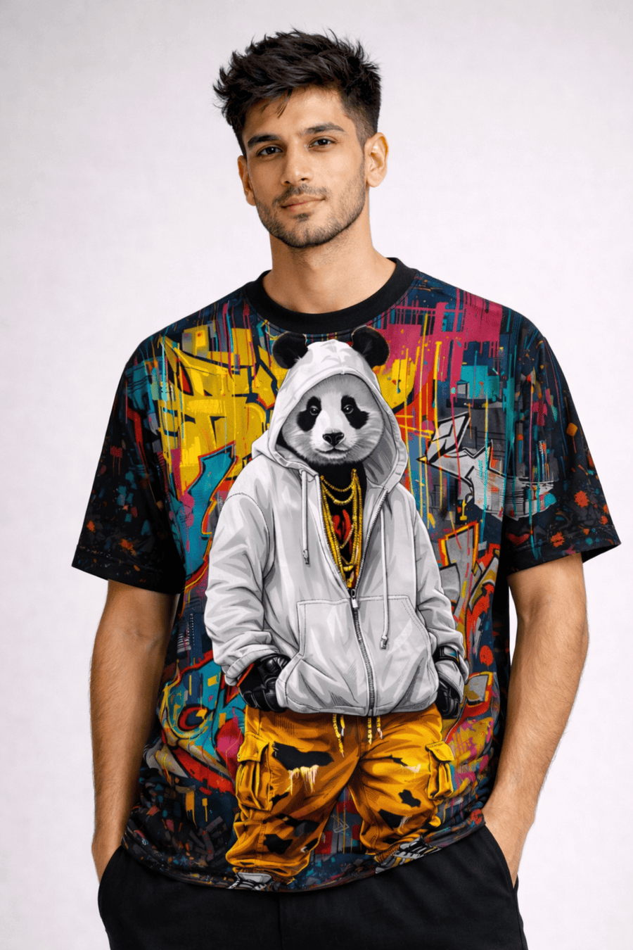 TheFleek Urban Panda Street Art Regular T-Shirt