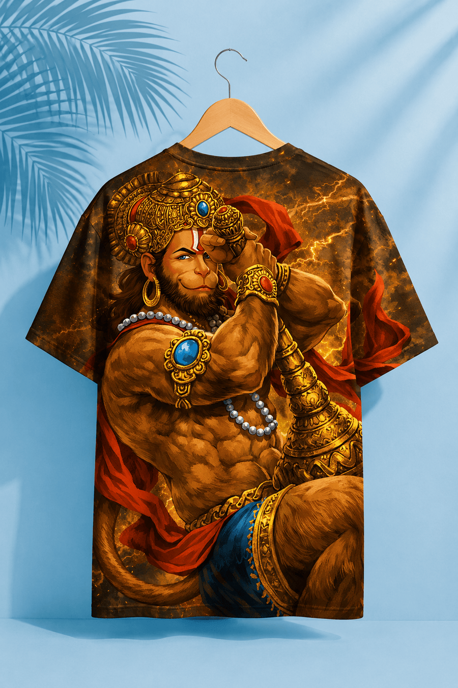 TheFleek Vajra Hanuman Regular T-Shirt