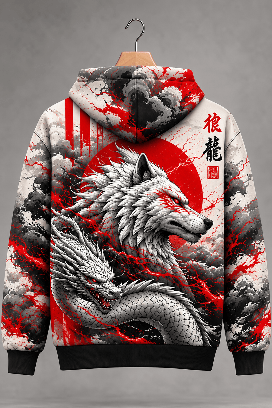 TheFleek Wolf Dragon Hoodie