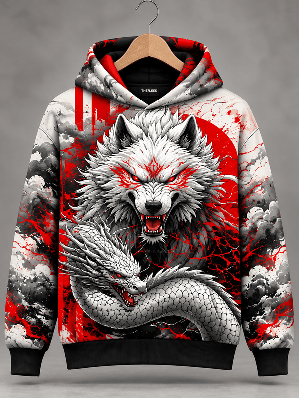 TheFleek Wolf Dragon Hoodie