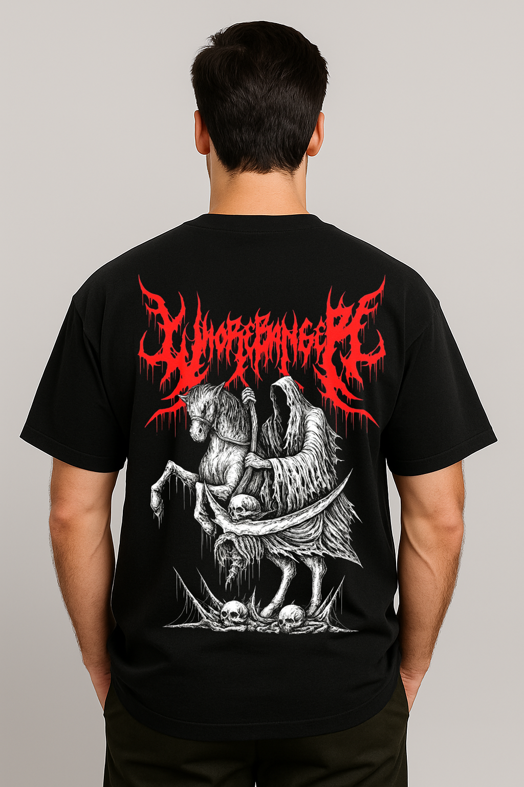 Grim Rider Oversized Tee – Heavy Metal Style