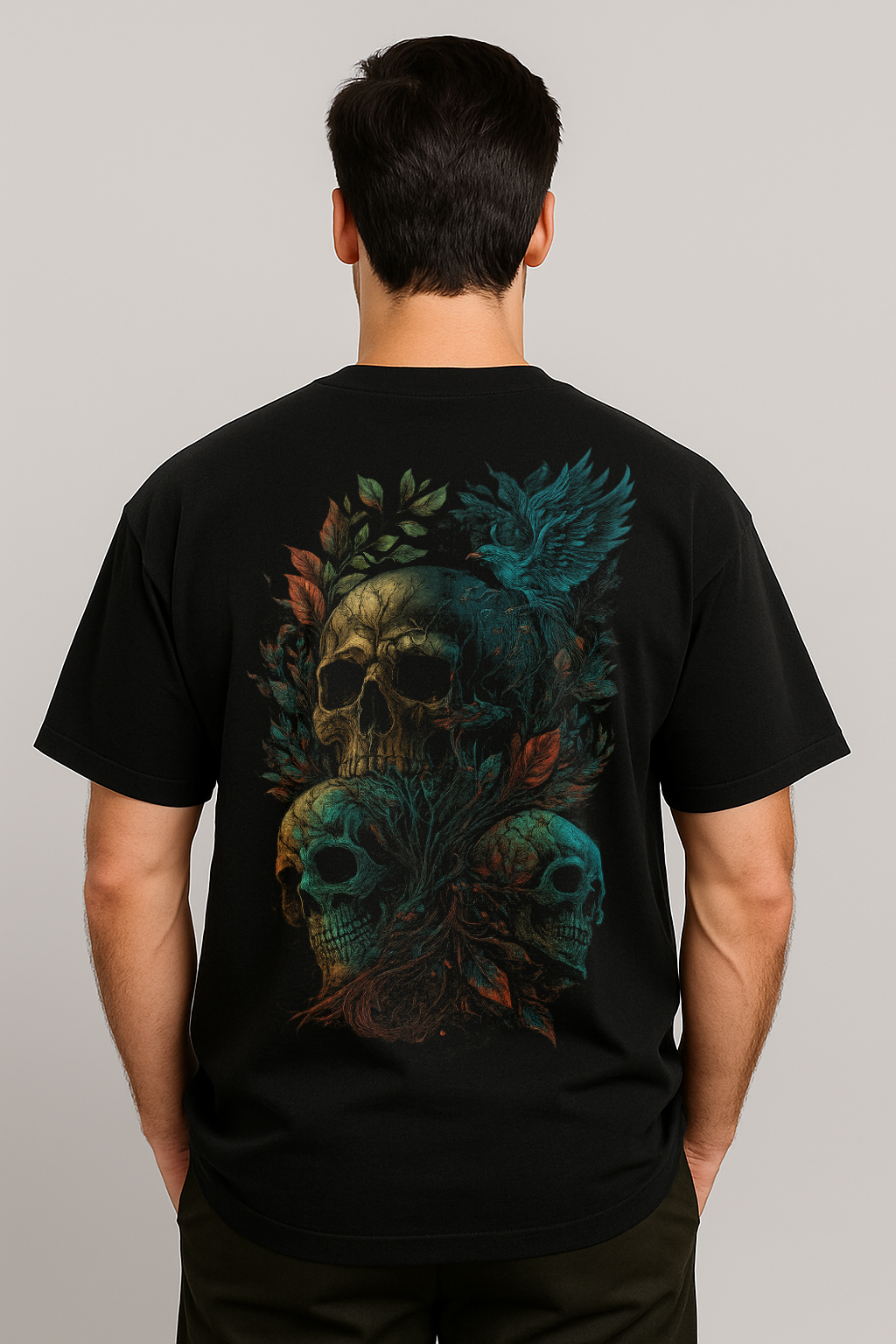 Dark Forest Skulls Oversized T-Shirt | Gothic Streetwear